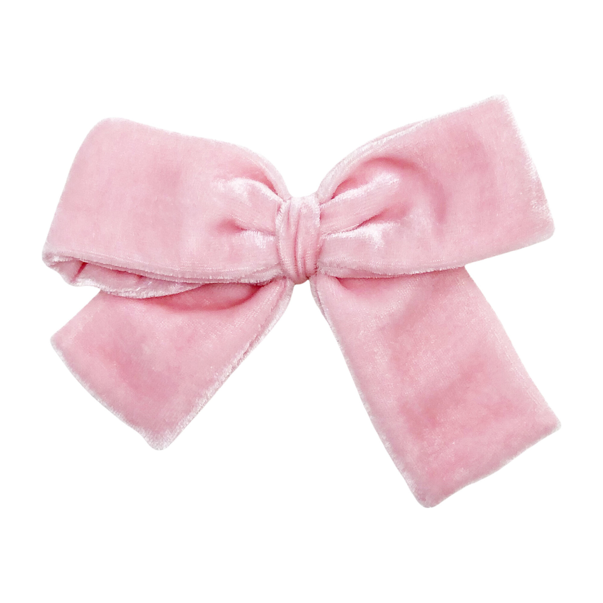 Light Pink Silk Velvet Bow Clip - Kids Girl Accessories Hair ...