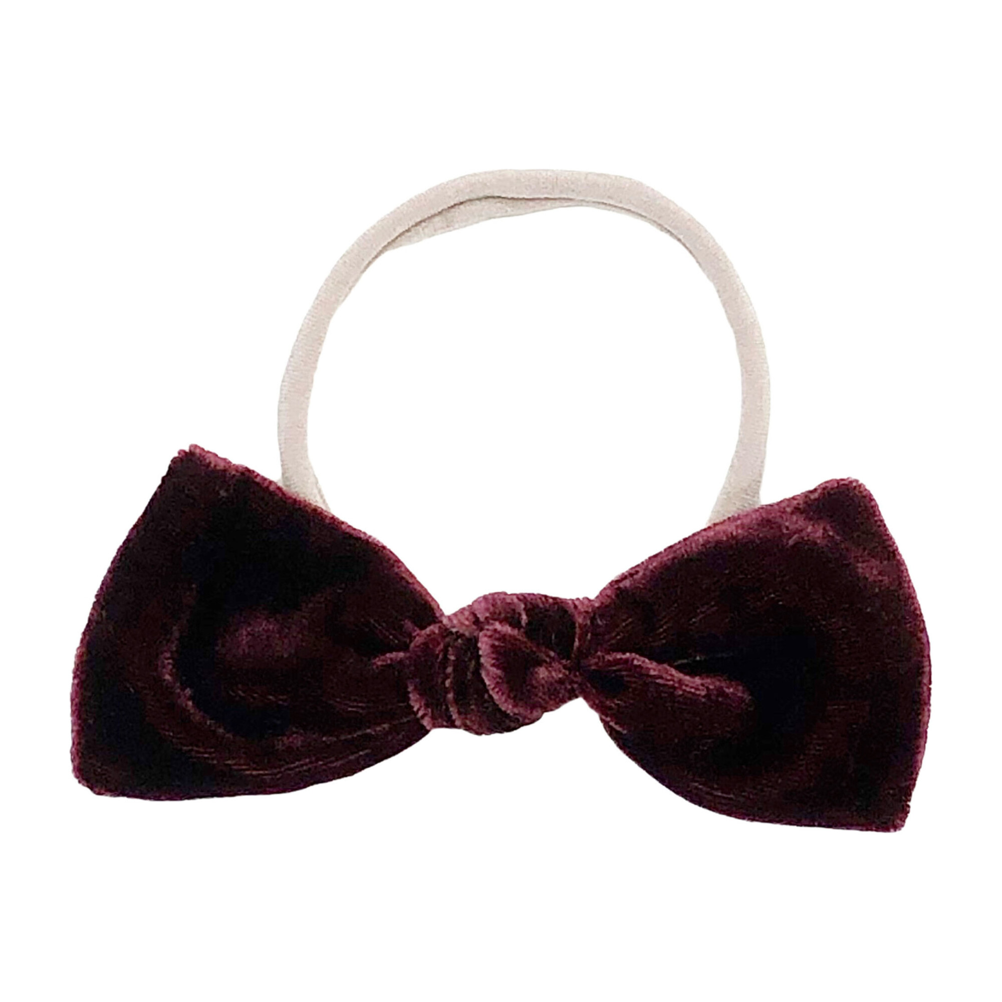 Mathilde Velvet Bow Headwrap - Burgundy