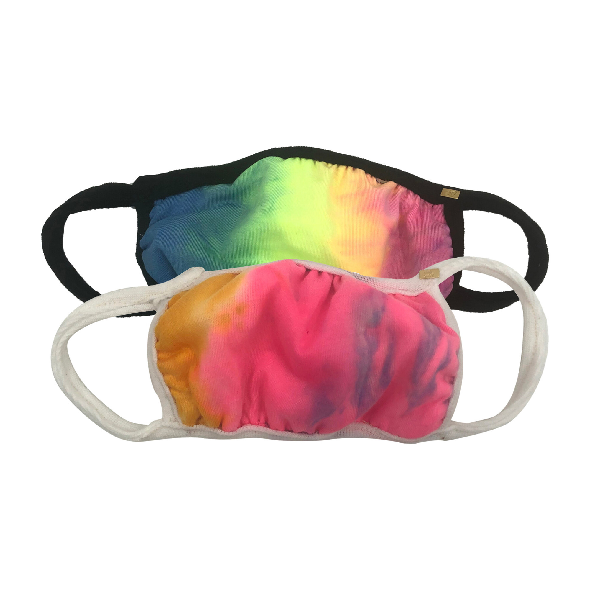 Tie Dye Face Mask Set of 2, Rainbow & Neon Rainbow
