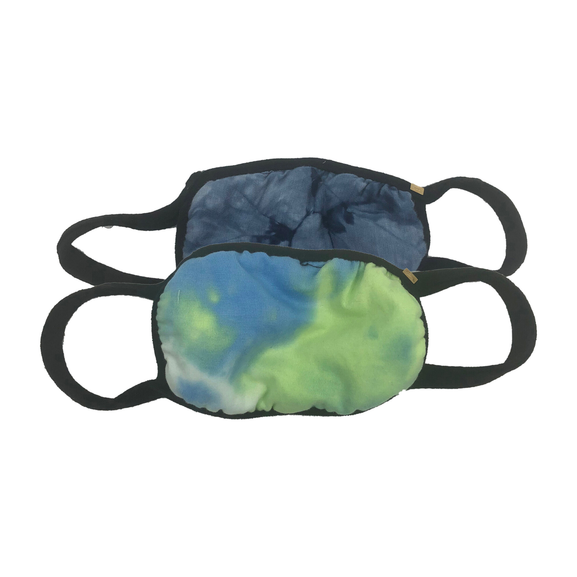 Tie Dye Face Mask Set of 2, Navy Blue & Ocean Blue
