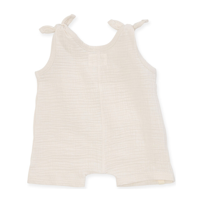 Gauze Self Tie Romper, Natural - Rompers - 2
