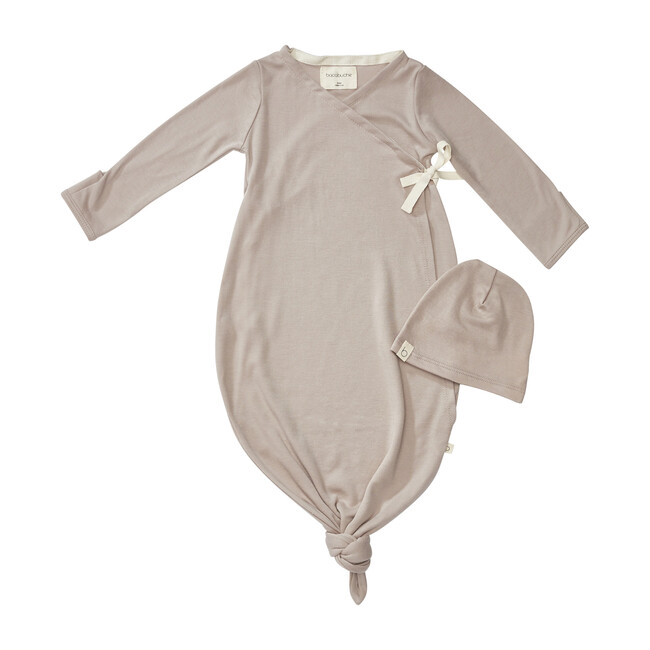 Kimono Gown + Beanie Set, Fawn - Onesies - 1