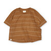 Oversized Boxy Top, Ochre Stripe - Shirts - 1 - thumbnail