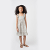 Mila Ruffle Tie Back Dress, Grey Scattered Bunnies - Dresses - 3