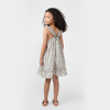 Mila Ruffle Tie Back Dress, Grey Scattered Bunnies - Dresses - 4