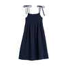 Rosie Smocked Dress, Navy Cotton Muslin - Dresses - 3