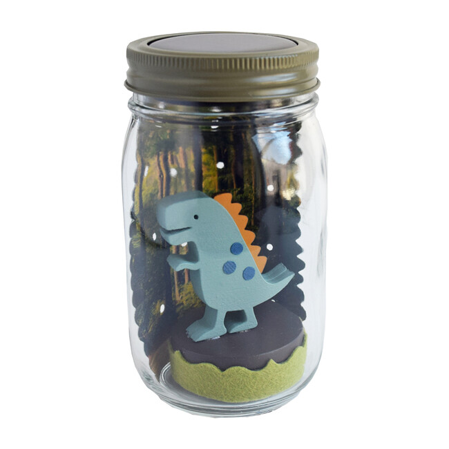 Mason Jar Solar Nightlight, Dinosaur