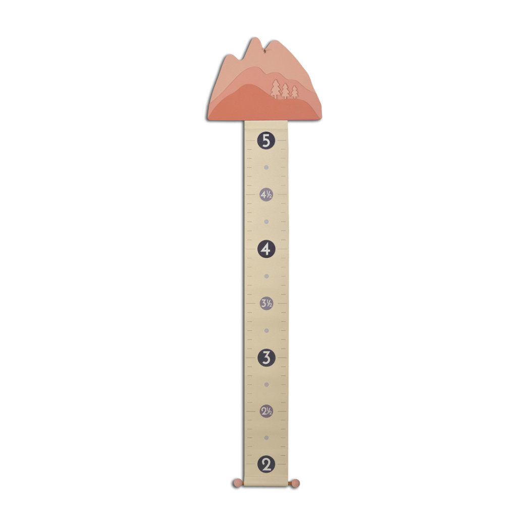 Wooden Growth Chart, Pink Mountains