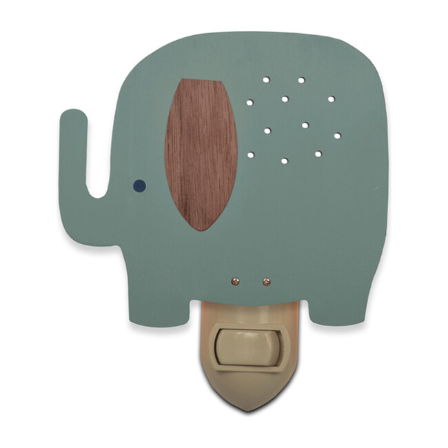 Handpainted Plug-In Nightlight, Turquoise Elephant