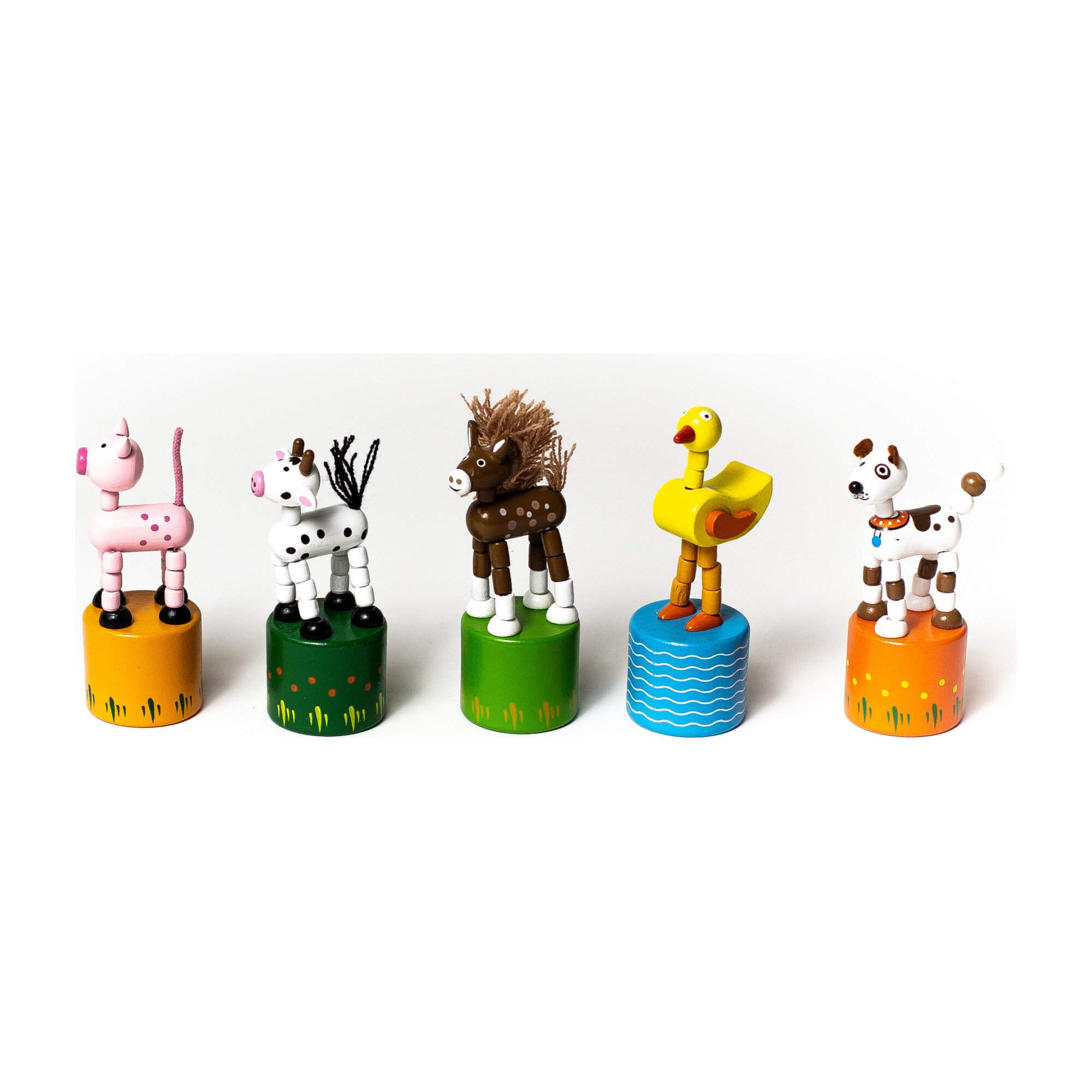 Farm Animals Push Puppets, Set of 5