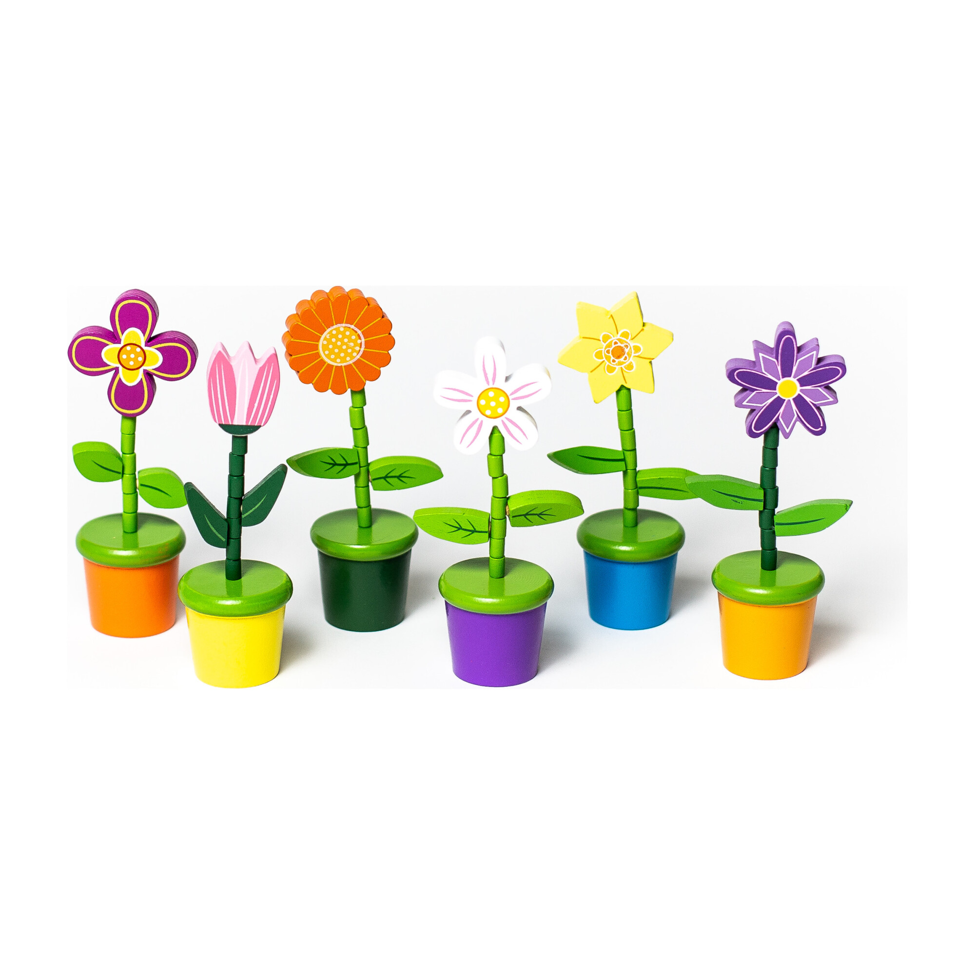 Flower Push Puppets, Set of 6