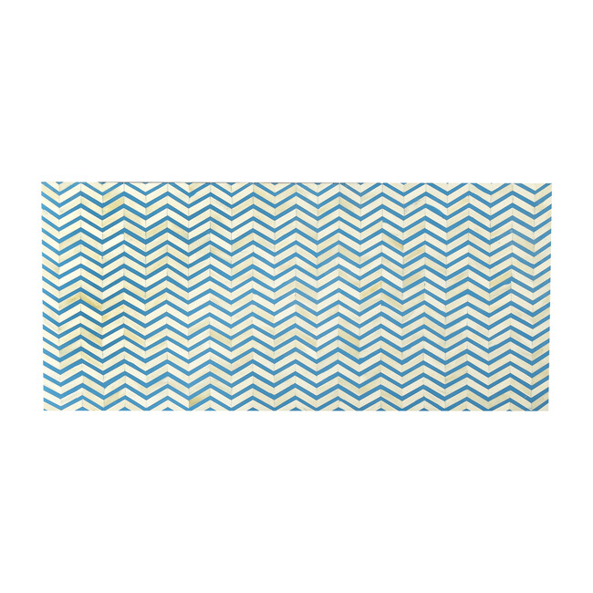 Chevron Bone Inlay Dresser, Blue - Dressers - 3