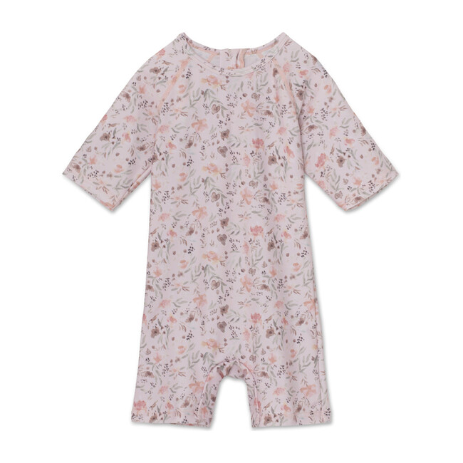 Goldie Short Sleeve One Piece Swimsuit, Mauve Morn Rose