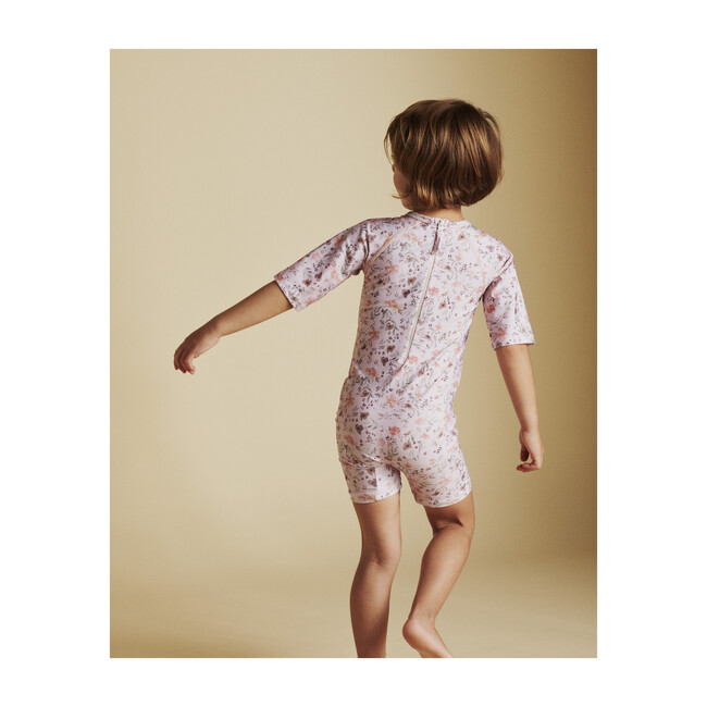 Goldie Short Sleeve One Piece Swimsuit, Mauve Morn Rose