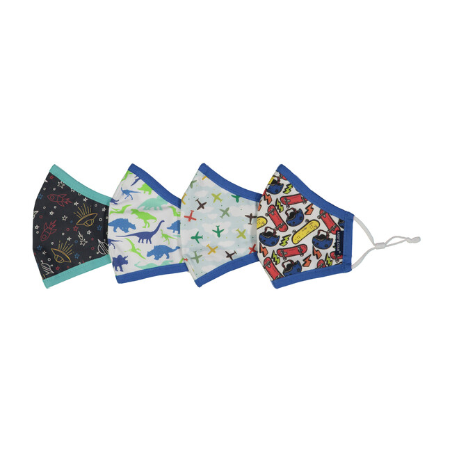 Boys 4-Pack Child Face Masks, Teal
