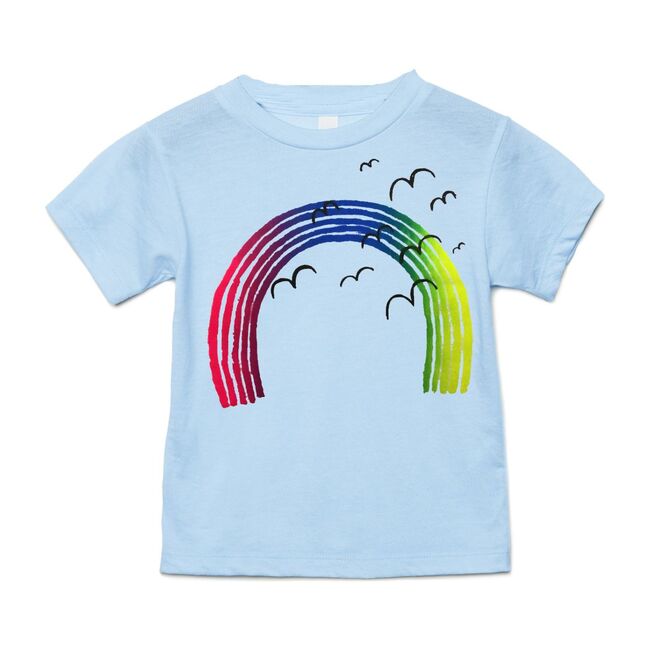 Over The Rainbow Organic Cotton Tee, Light Blue