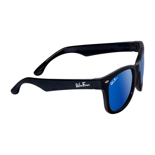 Polarized Sunglasses, Black with Ocean Blue