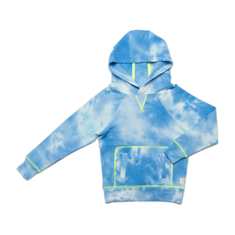 Larson Hoodie, Blue Tie Dye