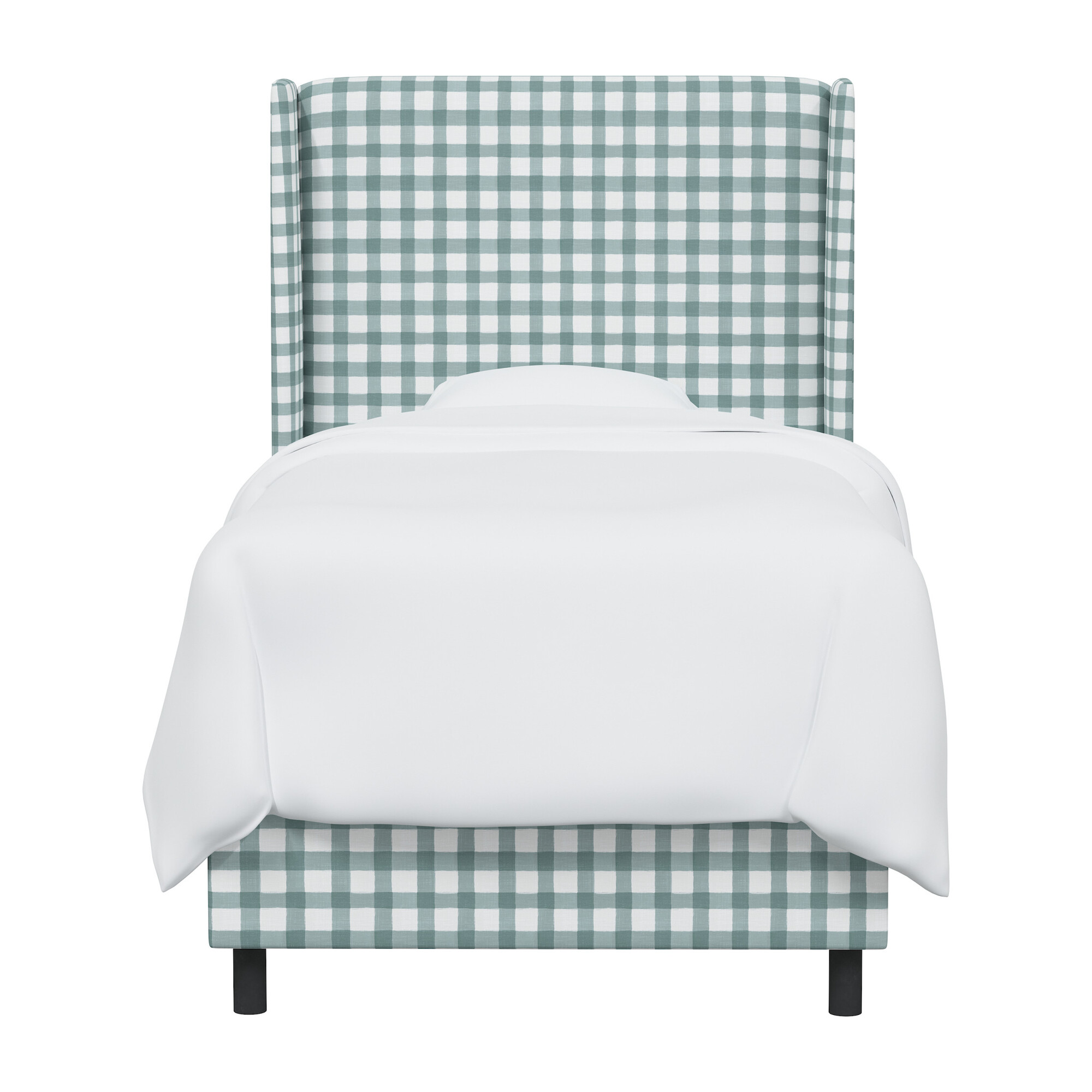 Quinn Wingback Bed, Powder Blue Gingham