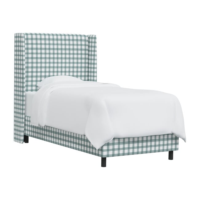 Quinn Wingback Bed, Powder Blue Gingham