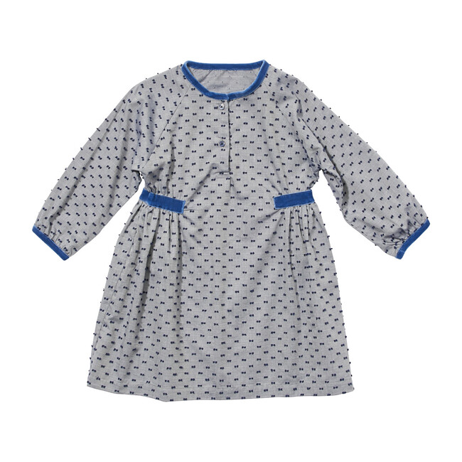 Elizabeth Dress, Navy Swiss Dot