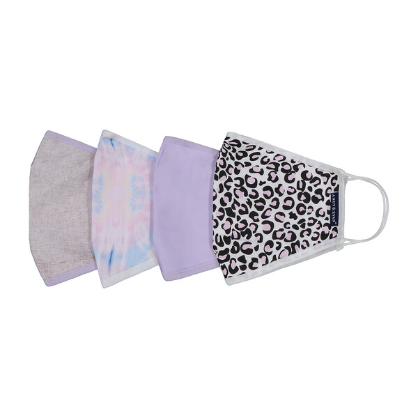 Womens 4-Pack Face Masks, Prints