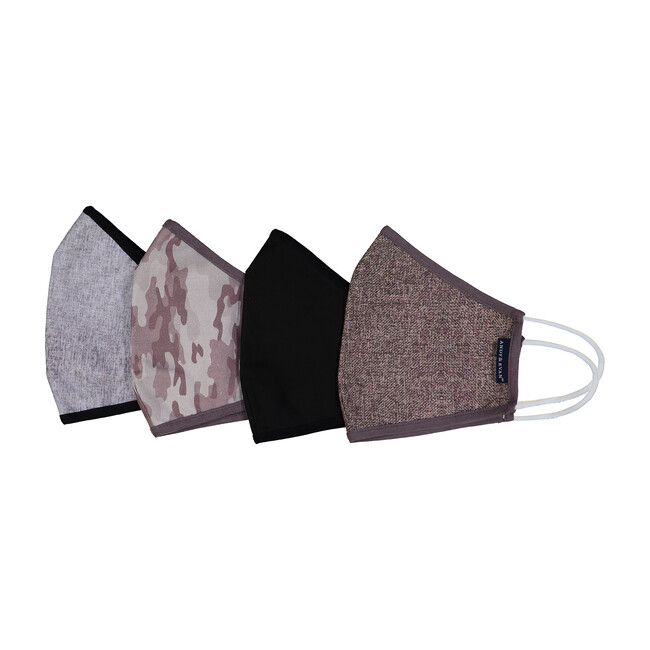 Mens 4-Pack Face Masks, Grey