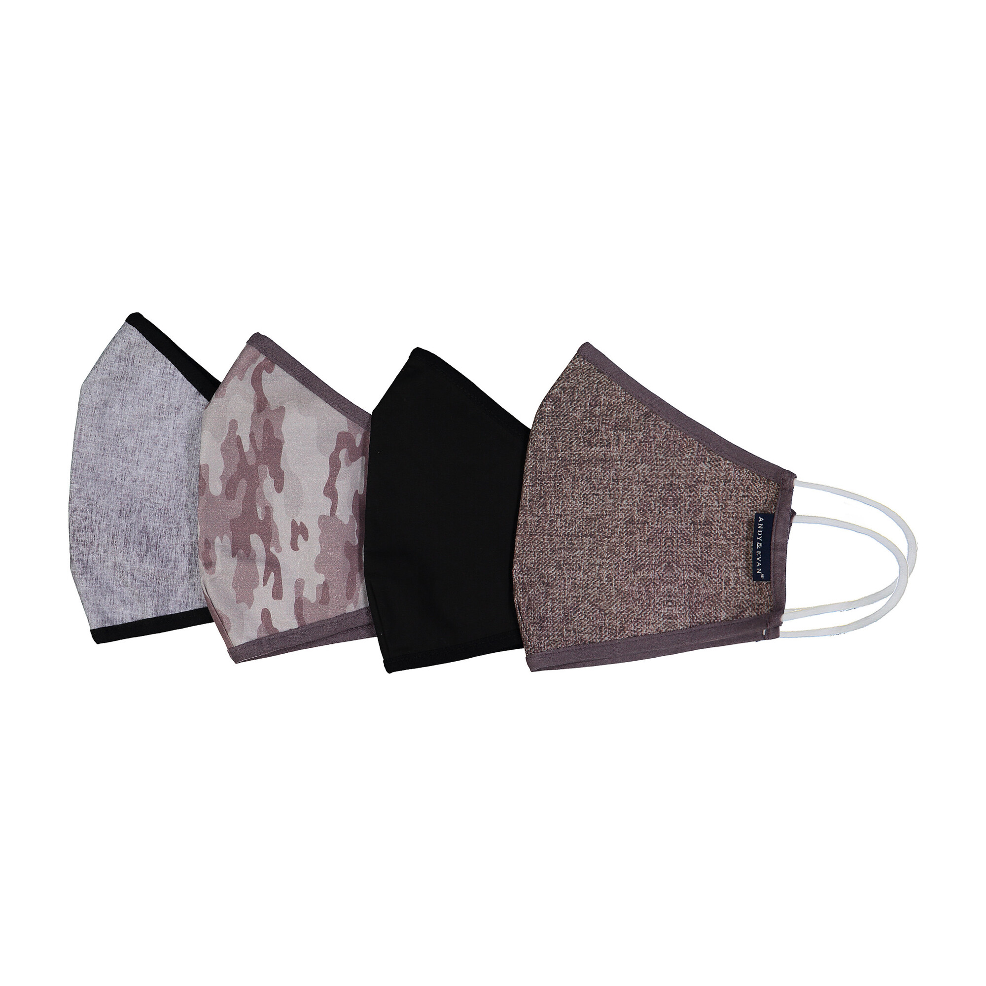 Mens 4-Pack Face Masks, Grey
