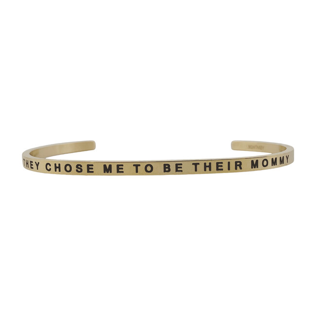 Women's "They Chose Me to Be Their Mommy" Bracelet, Gold