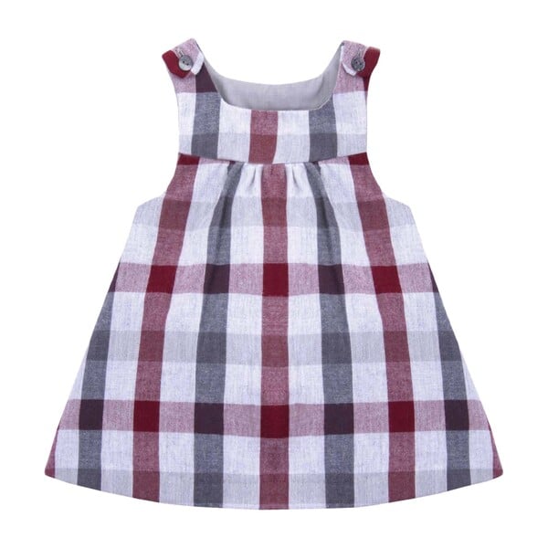 Loretta Baby Pinafore Dress, Plaid