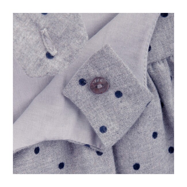 Loretta Baby Pinafore Dress, Grey Dot