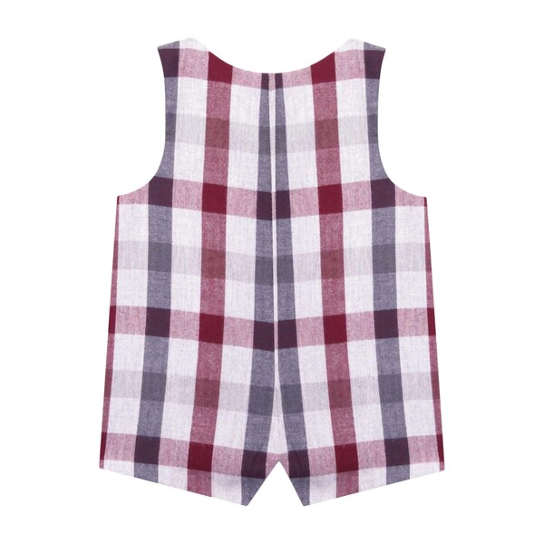 plaid baby romper