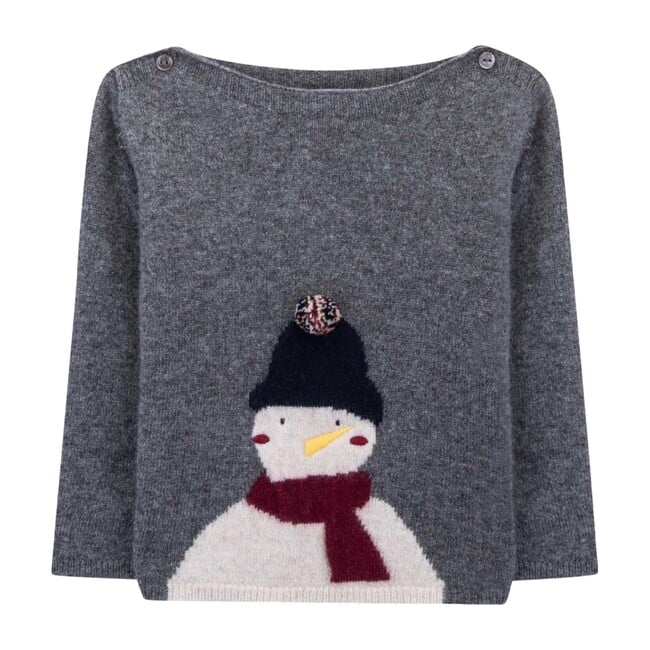 Meet Kevin Baby Knitted Sweater, Cloudburst Grey - Sweaters - 1