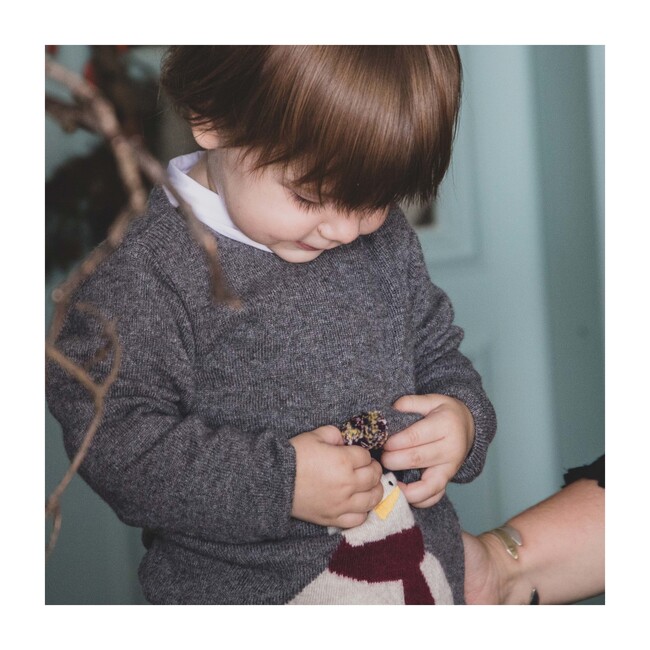 Meet Kevin Baby Knitted Sweater, Cloudburst Grey