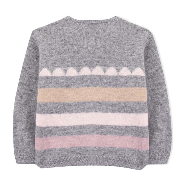 Charlotte Baby Sweater, Grey Stripes - Sweaters - 1