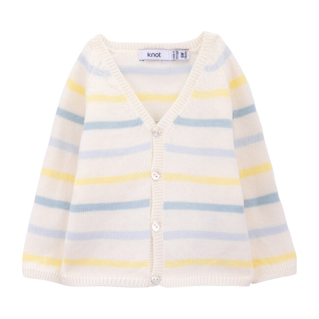 Dahila Cardigan, Blue & Yellow Stripes