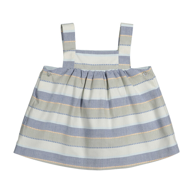 Zulu Pinafore Dress, Grey Stripes - Dresses - 1