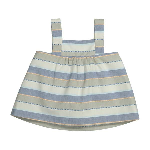 Zulu Pinafore Dress, Grey Stripes - Baby Girl Clothing Dresses - Maisonette