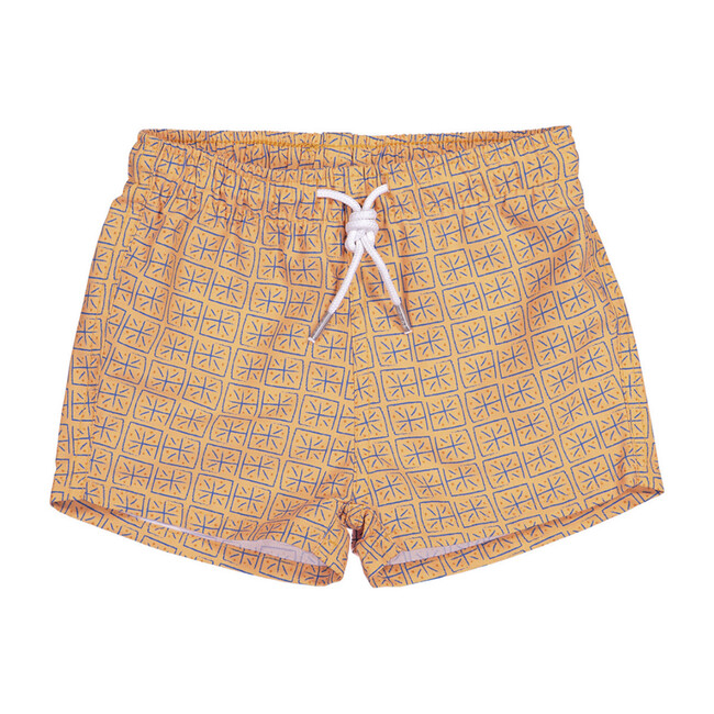 Batik Squares Swim Shorts, Orange - Shorts - 1