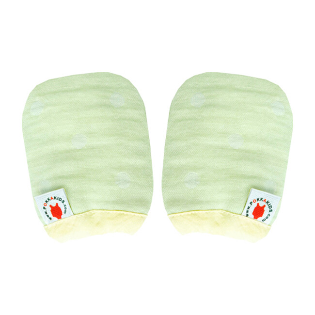 100% GOTS-Certified Organic Cotton Mittens, Lime - Gloves - 1
