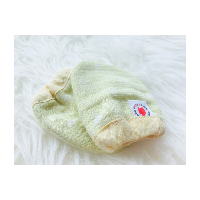 100% GOTS-Certified Organic Cotton Mittens, Lime - Gloves - 2