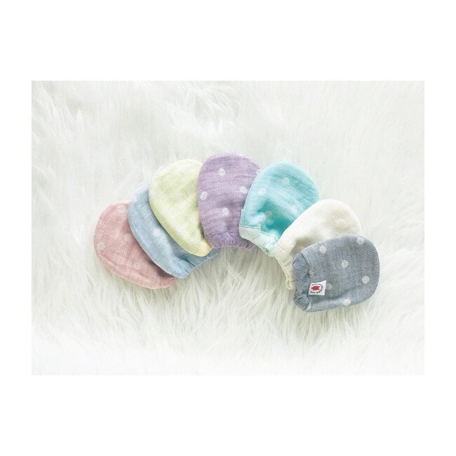 100% GOTS -Certified Organic Cotton Mittens, Turquoise - Gloves - 4
