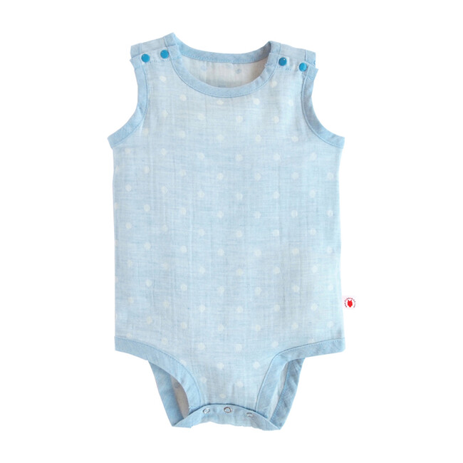 100% GOTS-Certified Organic Cotton Sleeveless Bodysuit, Turquoise