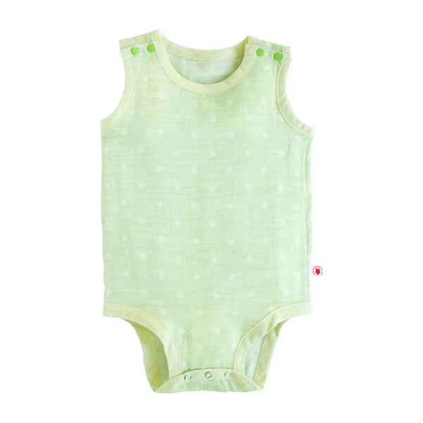 100% GOTS-Certified Organic Cotton Sleeveless Bodysuit, Lime