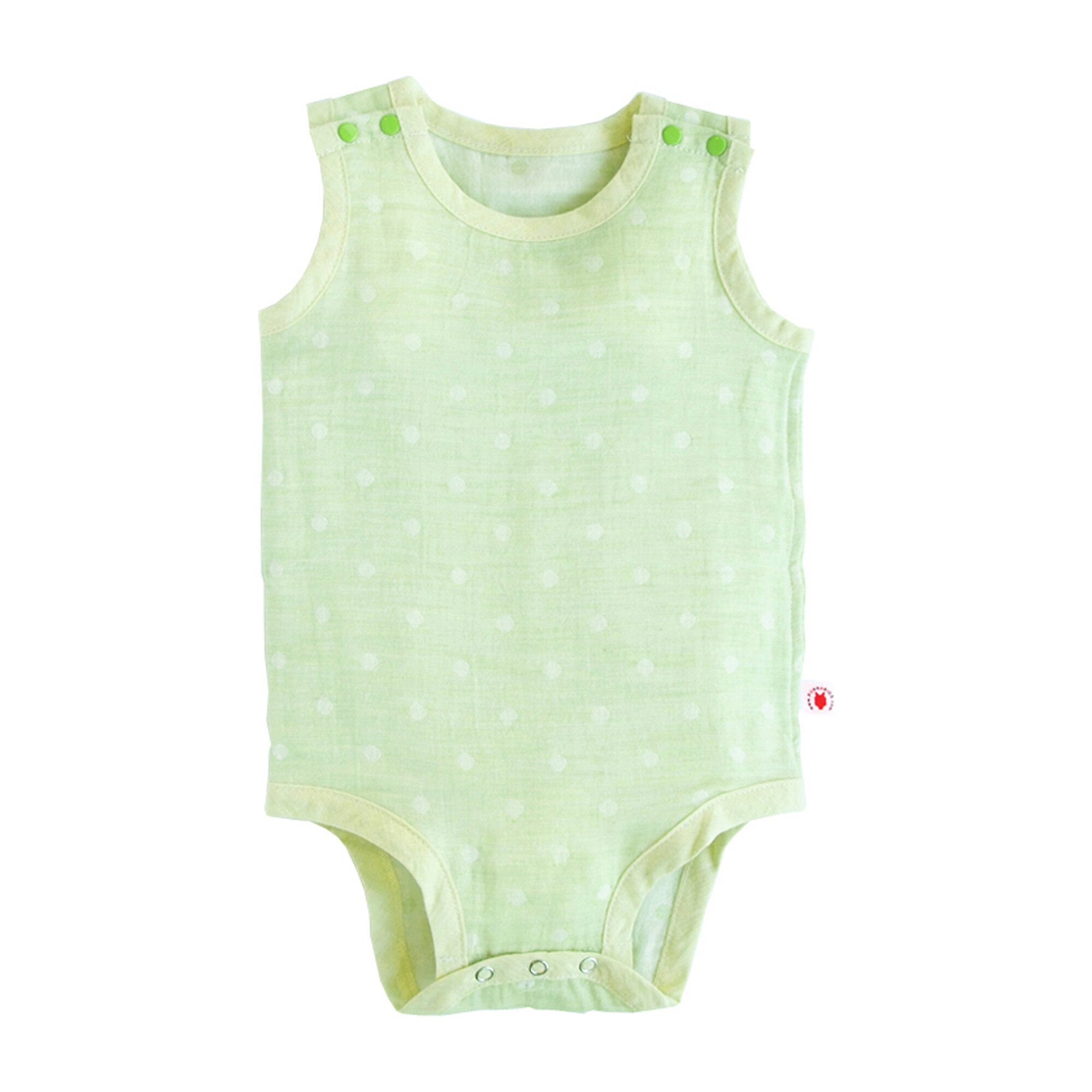 100% GOTS-Certified Organic Cotton Sleeveless Bodysuit, Lime