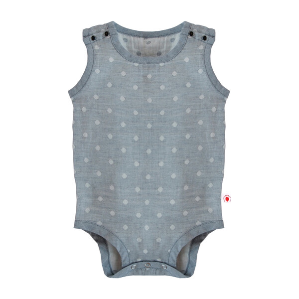100% GOTS-Certified Organic Cotton Sleeveless Bodysuit, Charcoal