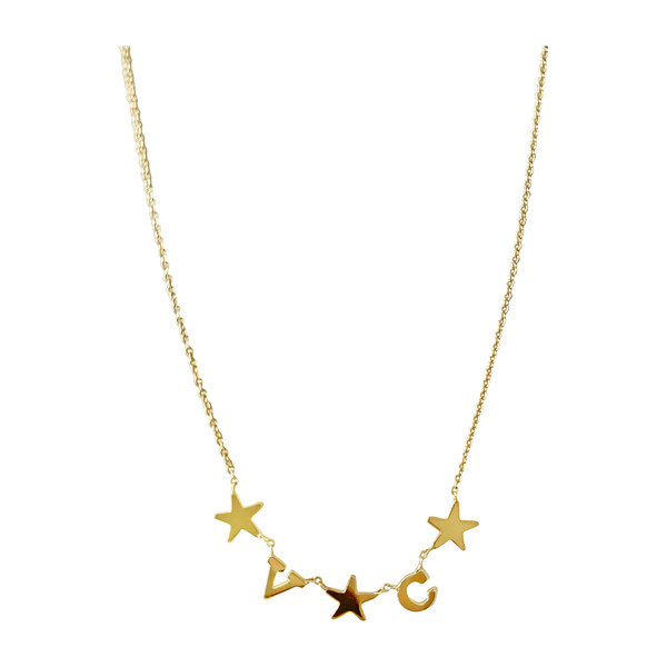 Initial Necklace with Stars
