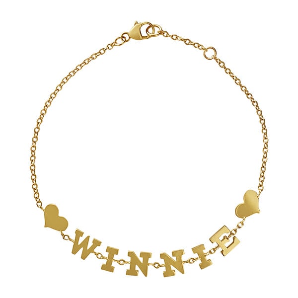 Name Bracelet with Hearts