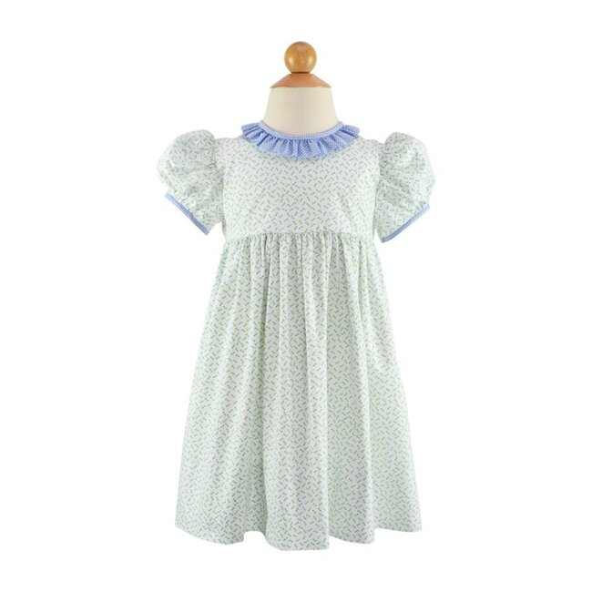 Britton Dress, Flowers & Blue Dots - Dresses - 1