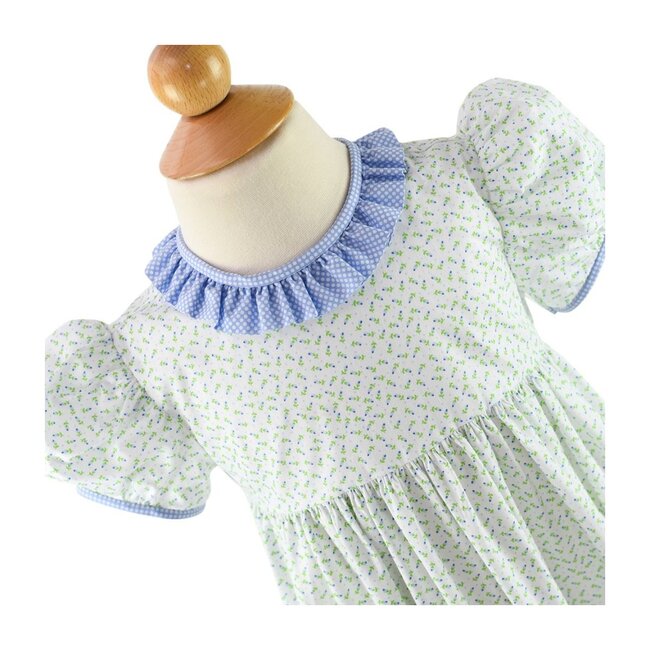 Britton Dress, Flowers & Blue Dots - Dresses - 2